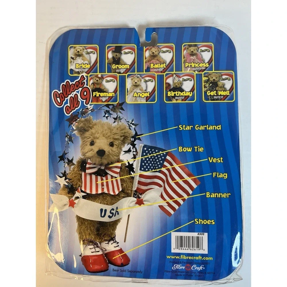 Vintage Proud American Bear Blvd USA Patriot Outfit for 10-12